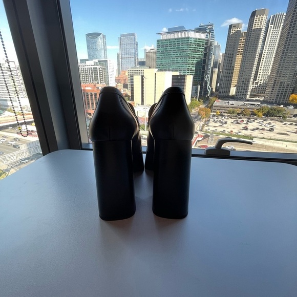 Sam Edelman Rowe Black Leather 70's Retro Boho Platform Heel Loafer Size 8.5 - Picture 4 of 4